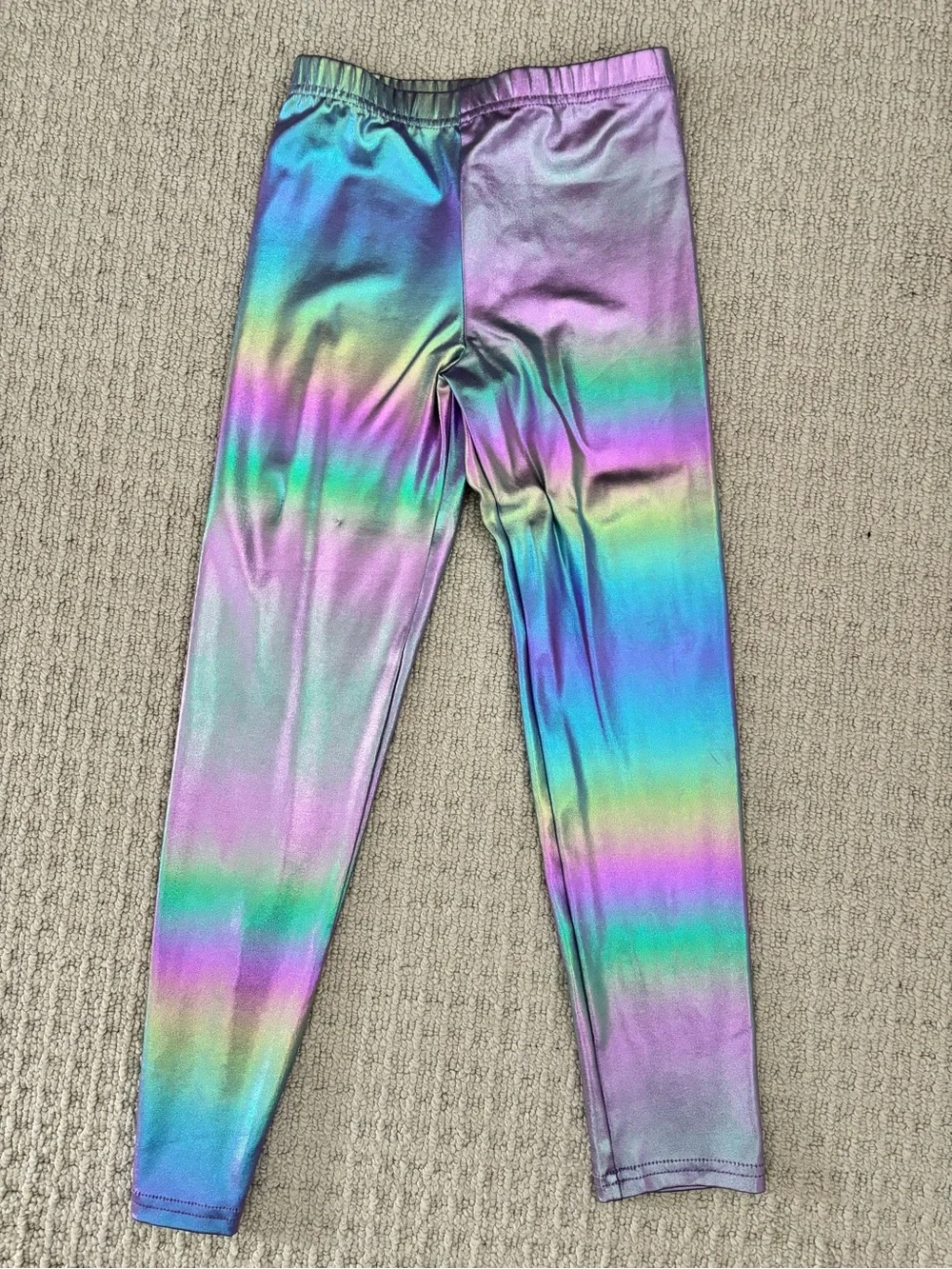 Old Navy Girls' Iridescent Rainbow Leggings - Purple, Green, Blue